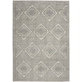 thumbnail image 1 of 4' X 6' Grey Ivory And Blue Southwestern Power Loom Non Skid Area Rug, 1 of 6