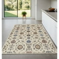 thumbnail image 1 of HomeRoots 4' X 6' Ivory And Blue Wool Floral Hand Tufted Area Rug, 1 of 10