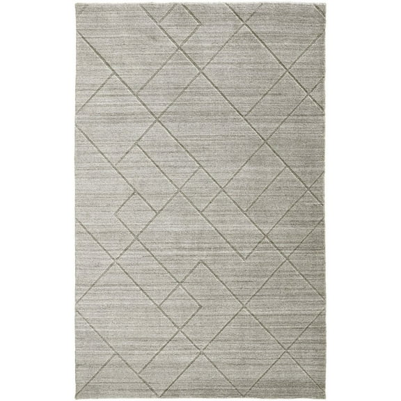 HomeRoots 4' X 6' Ivory And Silver Striped Hand Woven Area Rug