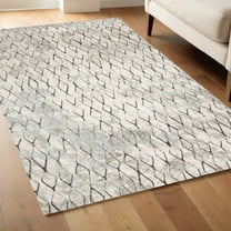 HomeRoots 4' X 6' Ivory Gray And Taupe Abstract Stain Resistant Area Rug