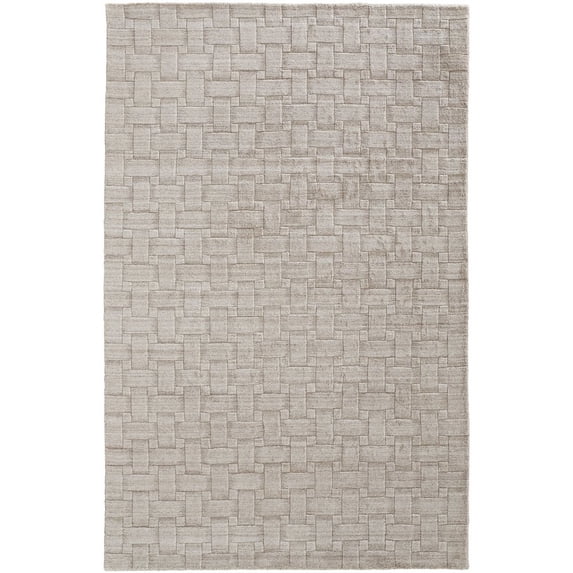 4' X 6' Ivory Striped Hand Woven Area Rug