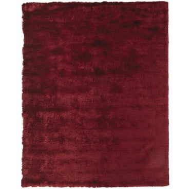 HomeRoots 4' X 6' Red And Purple Shag Tufted Handmade Area Rug