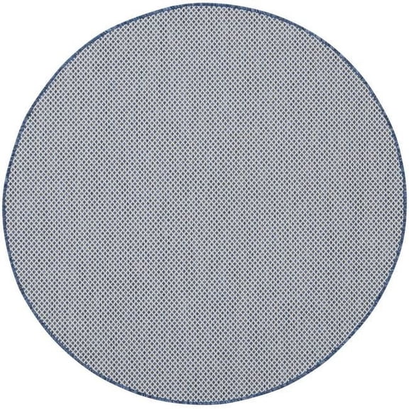 HomeRoots  4 ft. Bone Geometric Power Loom Round Area Rug - Bone - 4 ft.