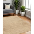 thumbnail image 1 of 4' Beige Jute Hand Woven Square Rug, 1 of 5