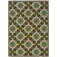 thumbnail image 1 of 4' X 6' Brown Floral Stain Resistant Indoor Outdoor Area Rug, 1 of 6