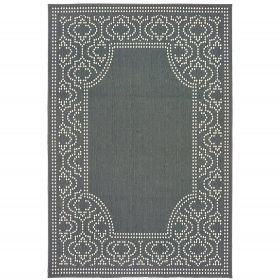 4' X 6' Grey Stain Resistant Indoor Outdoor Area Rug