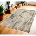 thumbnail image 1 of HomeRoots 552783 4 x 6 ft. Abstract Rectangle Area Rug, Ivory & Teal Blue, 1 of 1