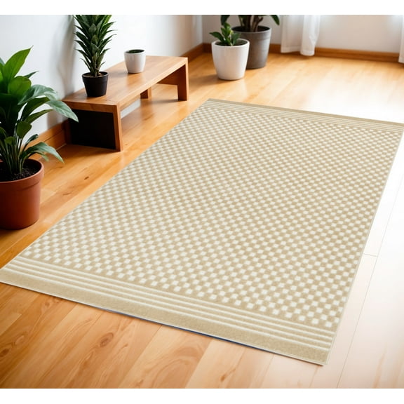 4' X 6' Tan Geometric Area Rug