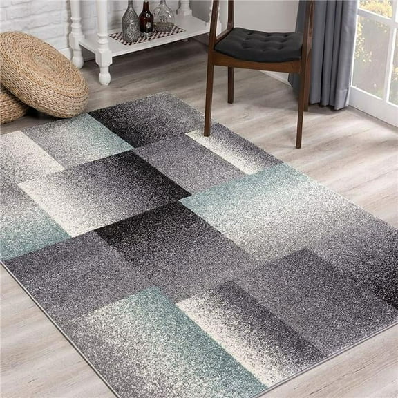 HomeRoots 4 x 6 ft. Gray Modern Geometric Area Rug - Gray - 4' x 6'