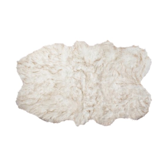 HomeRoots 476608 4 x 6 ft. Ombre Faux Fur Washable Non Skid Novelty Area Rug Tan