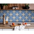 thumbnail image 1 of 4" X 4" Blues and Crema Peel And Stick Removable Tiles, 1 of 9