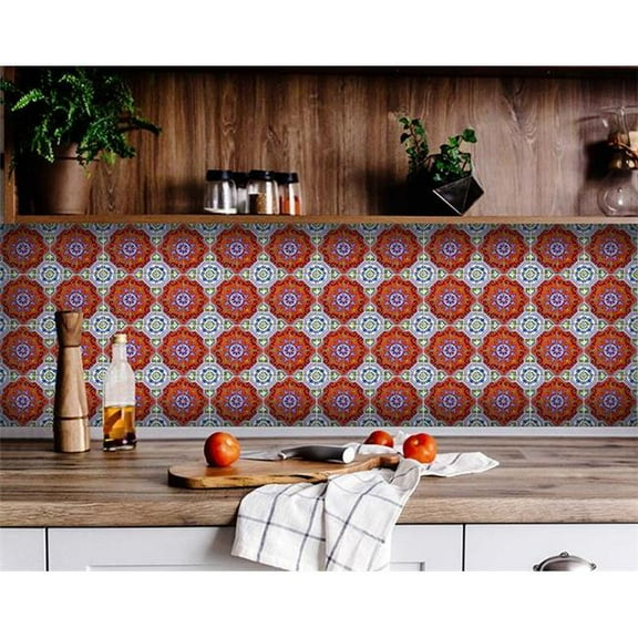 HomeRoots 400216 5 x 5 in. Sage Blue Terra Removable Peel & Stick Tiles