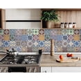 thumbnail image 1 of HomeRoots 400364 8 x 8 in. Linna Multi Blue Mosaic Peel & Stick Tiles, 1 of 6