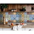 thumbnail image 1 of HomeRoots 400371 5 x 5 in. Jessa Multi Blue Mosaic Peel & Stick Tiles, 1 of 6