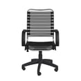 thumbnail image 1 of 42" Black and Chrome Flat Bungee Cord High Back Office Chair, 1 of 6