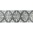 thumbnail image 1 of 2' x 6' Gray and Ivory Scallop Medallion Washable Runner Rug, 1 of 1