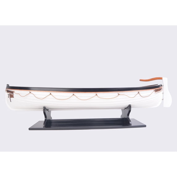 HomeRoots 401896 6 in. RMS Titanic Lifeboat Hand Painted Decorative Boat, Brown & White