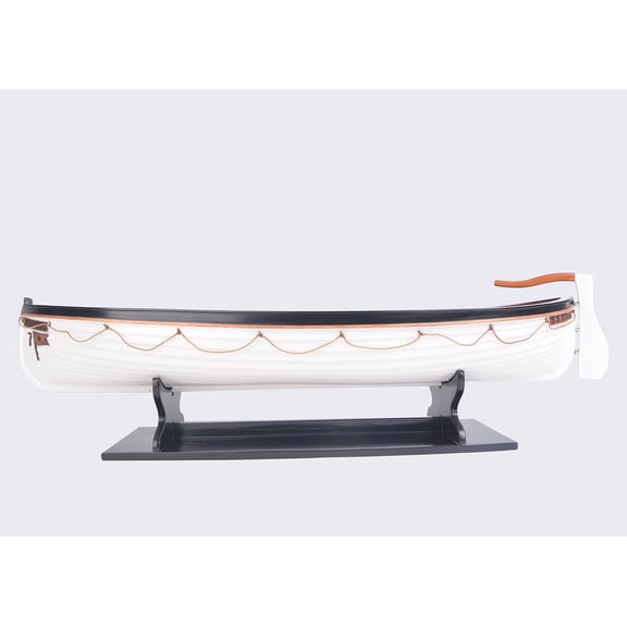 HomeRoots 401896 6 in. RMS Titanic Lifeboat Hand Painted Decorative Boat, Brown & White