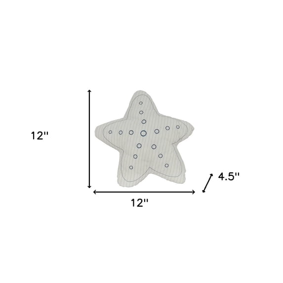 HomeRoots 402233 12 x 12 x 4.5 in. White 3D Starfish Throw Pillows - Set of 2