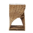 thumbnail image 1 of HomeRoots 402283 23 in. Rattan Swirl Glass Top Square End Table, Brown & Natural, 1 of 3