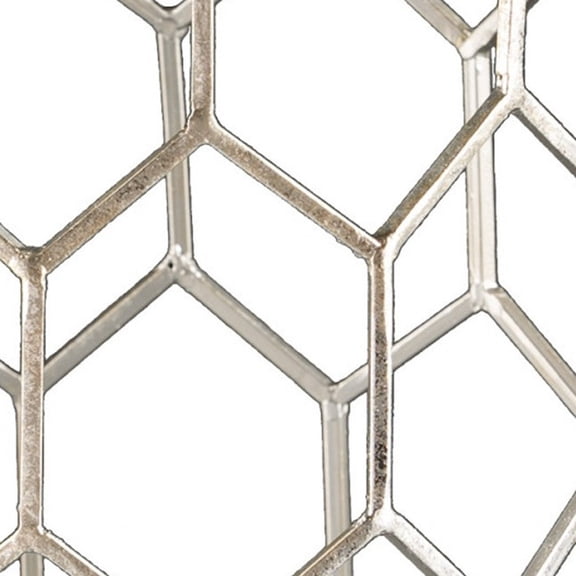 HomeRoots 402297 18 in. Honeycomb Hexagonal End Table, Antiqued Gold