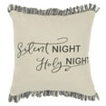 thumbnail image 1 of Gray and Cream Canvas Silent Night Decorative Throw Pillow, 1 of 3