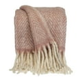thumbnail image 1 of Super Soft Pink and White Chevron Handloomed Throw Blanket, 1 of 4