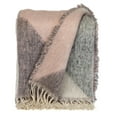 thumbnail image 1 of Soft Chic Pink and Gray Striped Handloomed Throw Blanket, 1 of 4