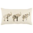 thumbnail image 1 of Natural Gold Sequined Elephant Trio Lumbar Pillow, 1 of 3