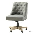 thumbnail image 1 of Gray Tufted Back Linen Style Rolling Office Chair, 1 of 11