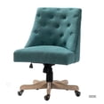 thumbnail image 1 of HomeRoots 403561 Tufted Back Linen Rolling Office Chair, Aqua & Teal, 1 of 1