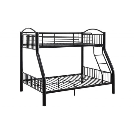HomeRoots 403932 Black Traditional Twin Over Full Size Bunk Bed