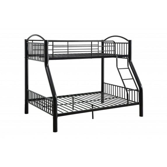 HomeRoots 403932 Black Traditional Twin Over Full Size Bunk Bed
