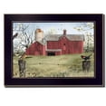 thumbnail image 1 of HomeRoots 404366 Rustic Red Barn & Birds Black Framed Print Wall Art, Multi Color, 1 of 3