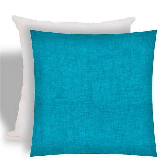 HomeRoots 408970 17 x 17 x 2.5 in. Aqua Blue Zippered Solid Color Throw Indoor & Outdoor Pillow