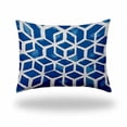 thumbnail image 1 of HomeRoots 410381 16 x 4 x 12 in. Blue & White Blown Seam Geometric Lumbar Indoor & Outdoor Pillow, 1 of 3