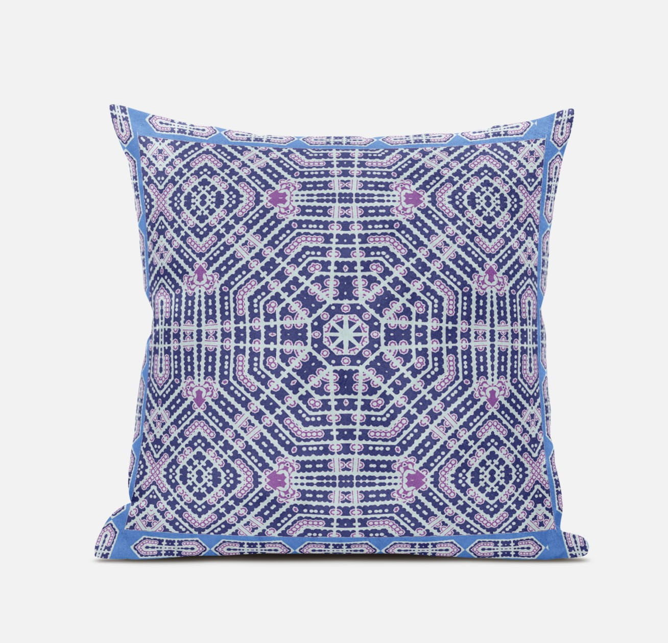 16" Lilac Blue Geometric Suede Throw Pillow