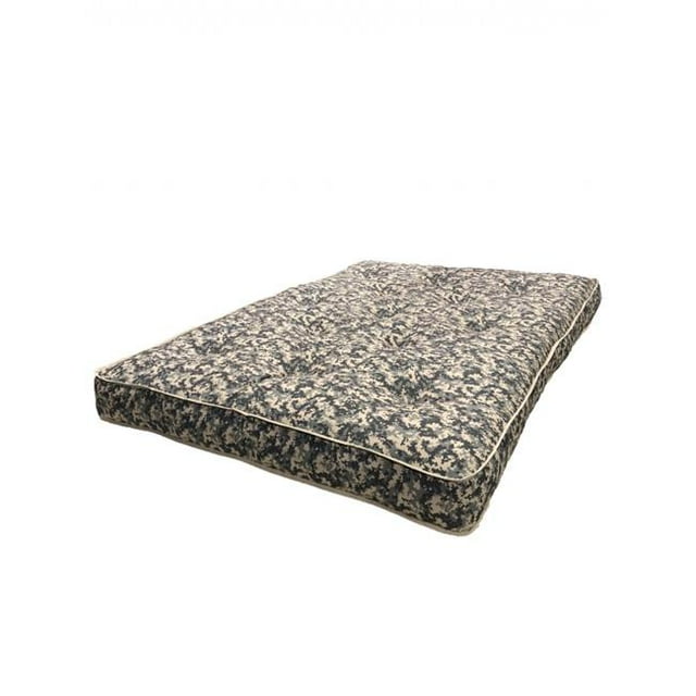 HomeRoots 415573 8 ft. Double Foam Futon Mattress, Camouflage Twin
