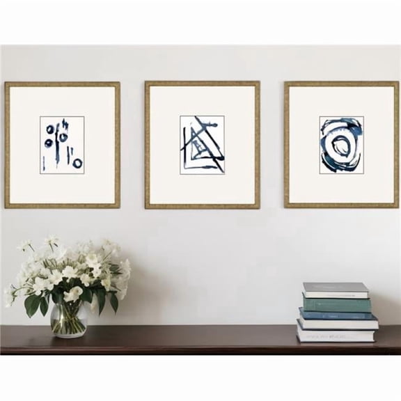 HomeRoots 416326 Mayhem I Gold Framed Print Wall Art, Set of 3