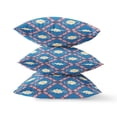 thumbnail image 1 of HomeRoots 16" X 16" Blue And Pink Blown Seam Geometric Indoor Outdoor Throw Pillow, 1 of 5