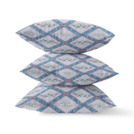 HomeRoots 418071 5 x 28 x 28 in. Gray & Pink Blown Seam Geometric Indoor & Outdoor Throw Pillow