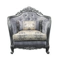 thumbnail image 1 of HomeRoots 43" Light Gray Fabric And Platinum Floral Tufted Arm Chair, 1 of 7