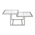 thumbnail image 1 of 43" Silver Glass Square Coffee Table With Two Shelves, 1 of 5