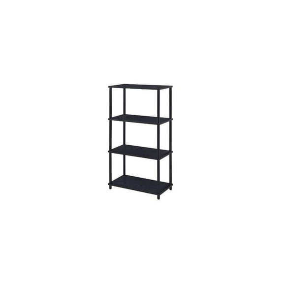 HomeRoots 44" Black Metal Four Tier Etagere Bookcase