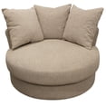 thumbnail image 1 of 44" Sand Linen Solid Color Swivel Barrel Chair, 1 of 5