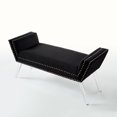 thumbnail image 1 of 45" Black And Clear Upholstered Velvet Bench, 1 of 10