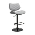 thumbnail image 1 of HomeRoots  45" Gray Faux Leather And Iron Swivel Adjustable Height Bar Chair - 19 x 45 x 20, 1 of 5