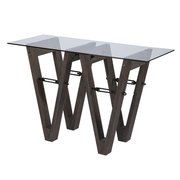 46 clear and gray Brown glass Abstract console Table