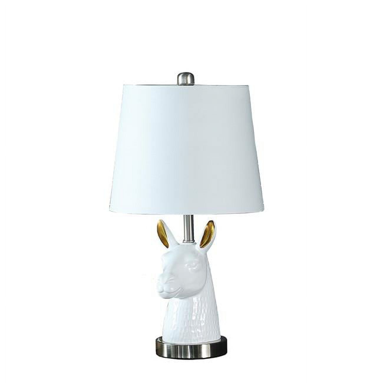 HomeRoots 468774 21 in. Llama Table Lamp, White & Gold - image 1 of 4