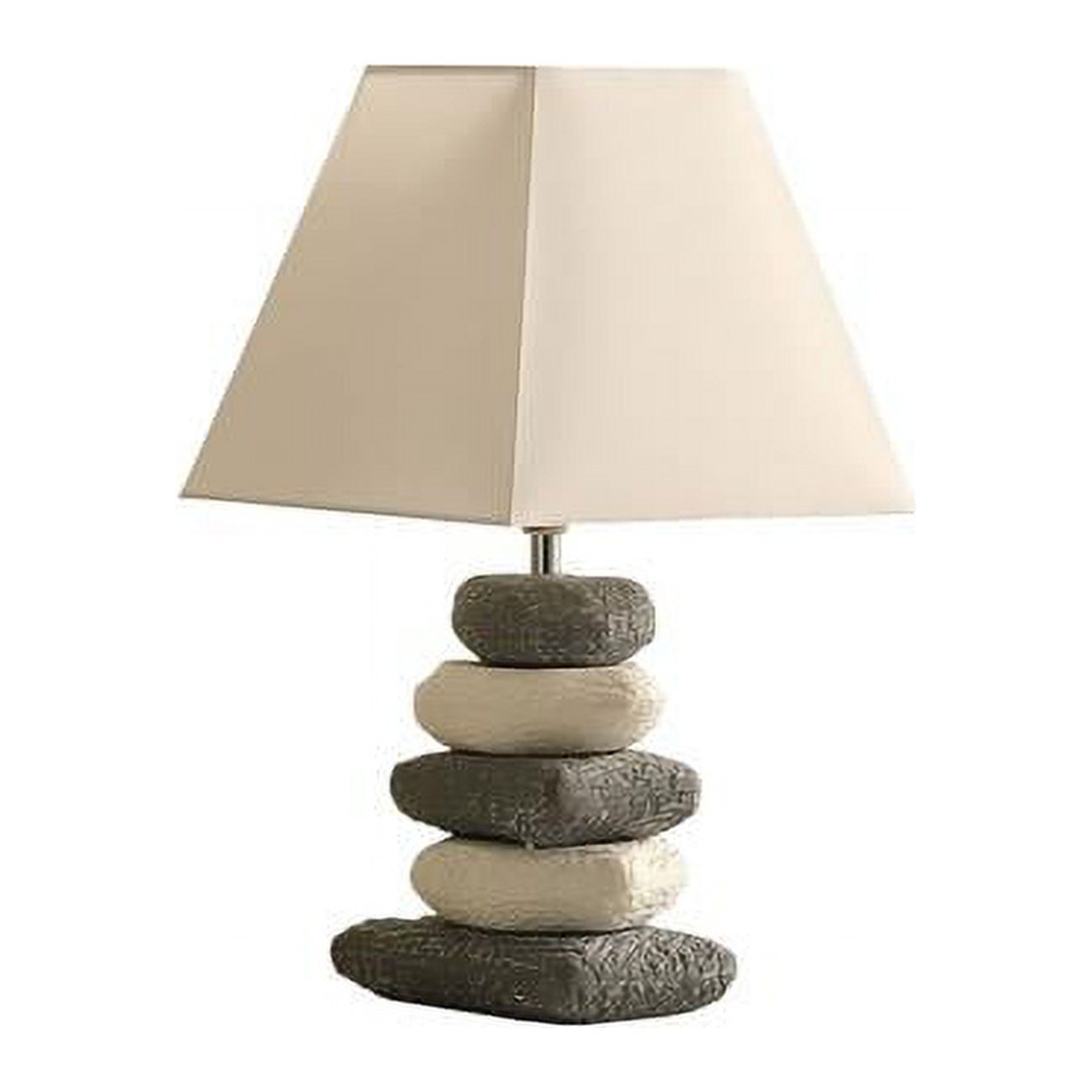 HomeRoots 468794 18 in. Organic Ceramic Pebbles Table Lamp, White & Gray - image 1 of 4